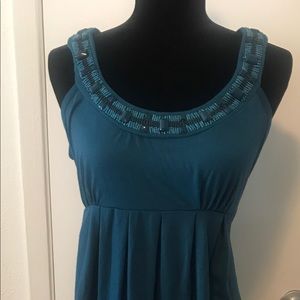 Adorable teal spring/summer top with beading